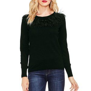 Vince Camuto Feather Collar Sweater